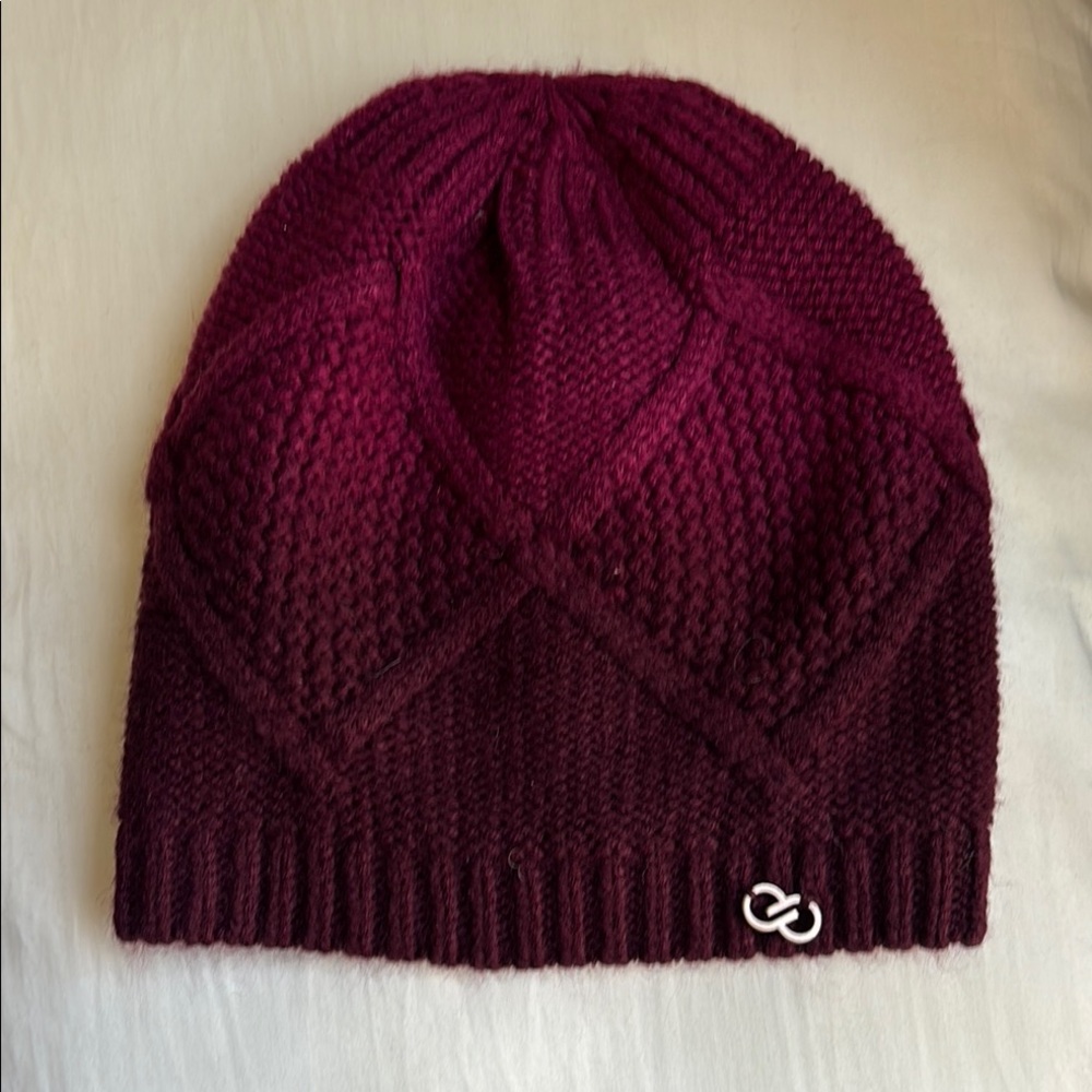 Calia Elegant Burgundy Knit Beanie